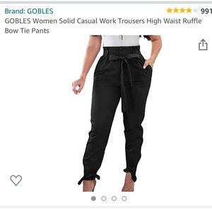 GOBLES Lg Women Work Trousers Ruffle Bow